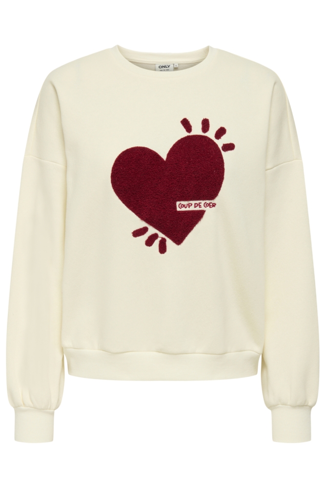 ONLTAMMIE L/S PRINT O-NECK SWT 15360318 CLOUD DANCER/COUP